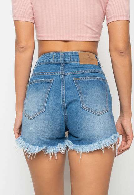 Short Jeans Barra Desfiada Salvatore Fashion