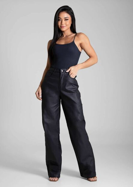 Cal?a Resinada Sawary Wide Leg -282589