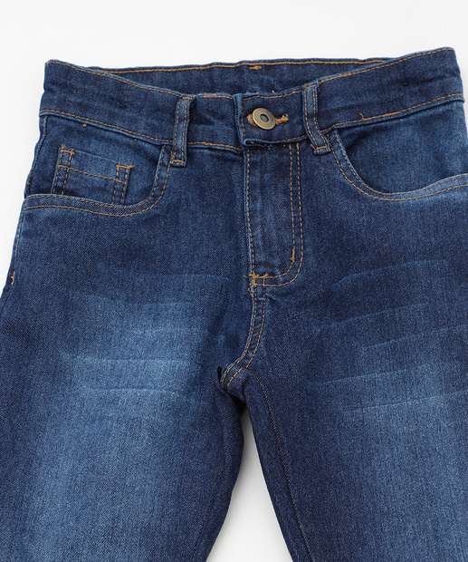 Calça Infantil Jeans Bolso Tam 4 a 8 Azul