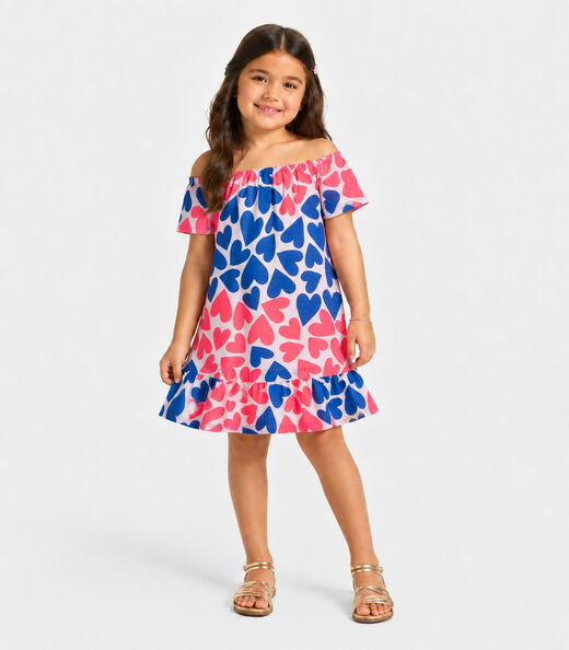 Vestido Infantil Estampado Infinita Cor Rosa
