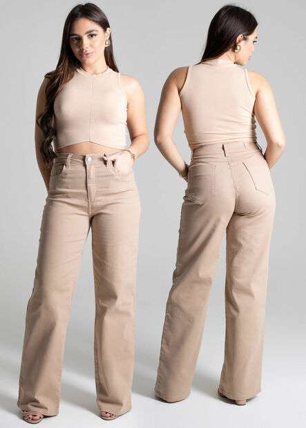 Calça Sarja Sawary Wide Leg - 277558