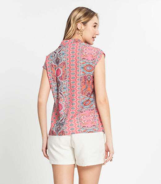 Blusa Feminina Estampa Indiana Select Rosa