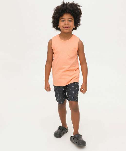 Bermudas Infantil Âncoras Marisa Tam 4 a 10 Preto