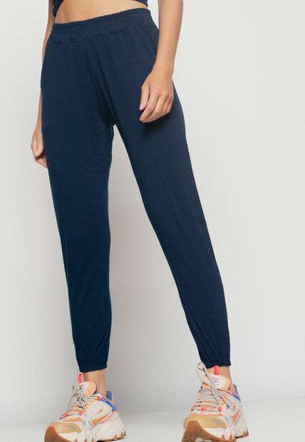 Conjunto  Comfy Com Blusa Gola Alta e Jogger Malha Azul Salvatore Fashion