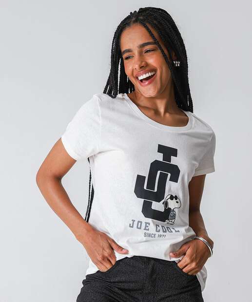 Image_Camiseta Feminina Snoopy Off White
