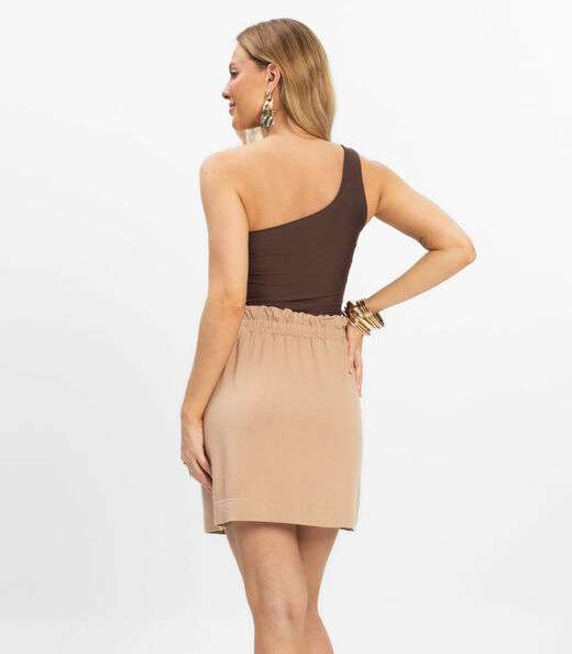 Saia Curta Feminina Molecotton de Viscose Rovitex Marrom