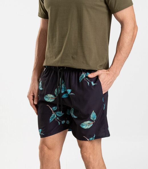 Bermuda Masculina De Microfibra Long Bong Preto