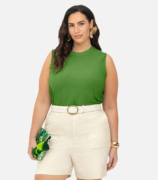 Regata Viscose Plus Size Secret Glam Verde