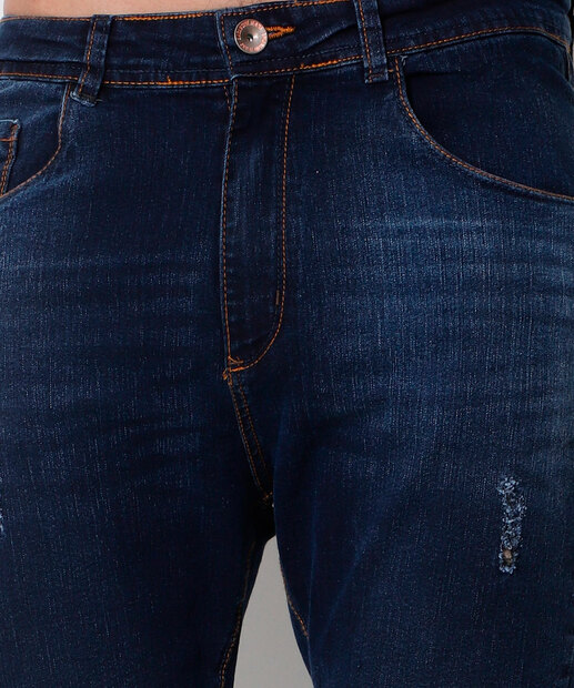 Calça Masculina Jeans Reta Bolsos 