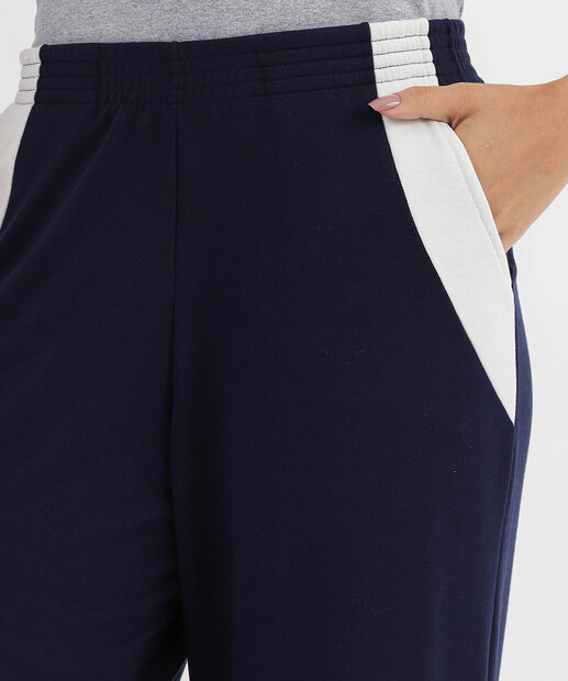 Calça Moletinho Pantalona Feminina Marisa Azul