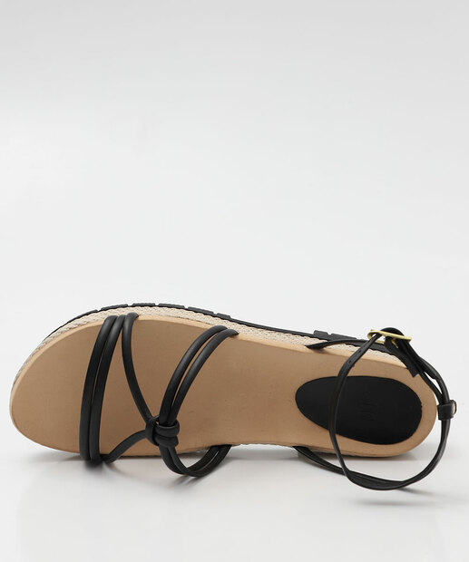 Sandália Flatform Tiras Feminina Marisa Preto