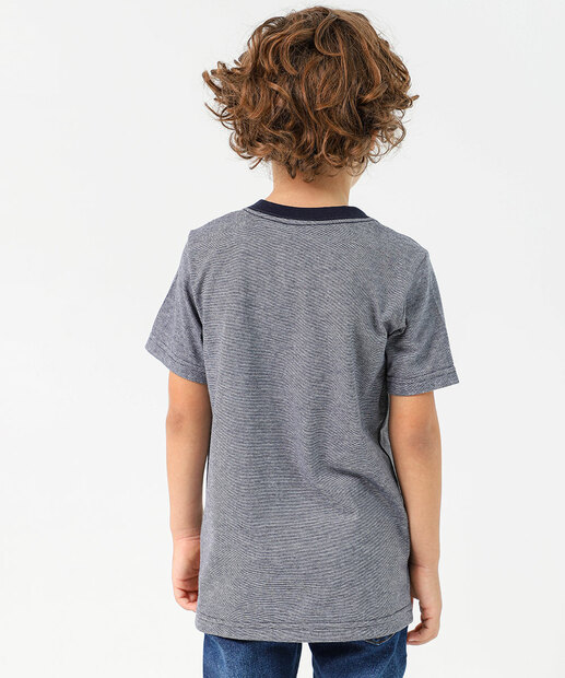 Camiseta Infantil Mescla Marisa Tam 4 a 10 Azul