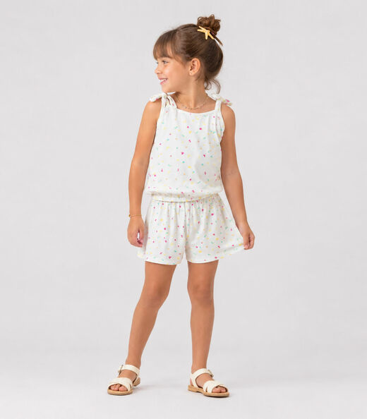 Conjunto Infantil Blusa de Alça e Short Select Branco