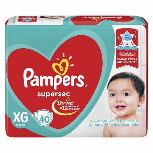 Image_Kit 2 Fraldas Supersec ”Xg” Pampers Simples c/40 Unidades cada