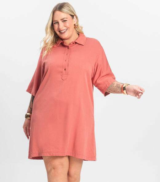 Vestido Midi Plus Size Secret Glam Laranja