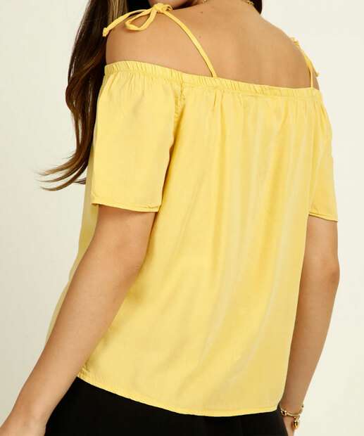 Blusa Feminina Open Shoulder Manga Curta
