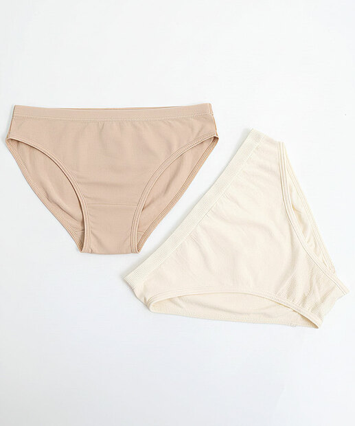 Image_Kit 2 Calcinhas Sem Costura Bíquini Bege