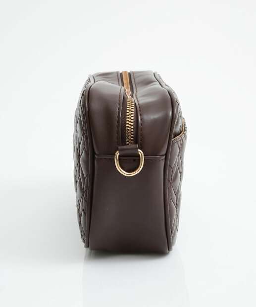 Bolsa Transversal Feminina Matelassê Marisa Marrom