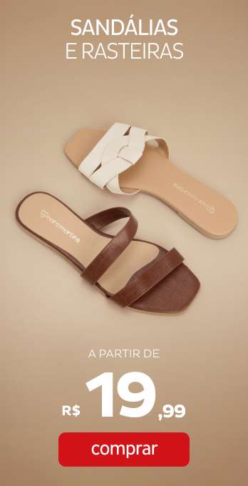 Sandalias e rasteiras a partir de R$19,99