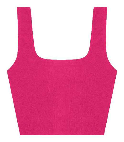 Top Cropped Ribana Básico Rovitex Rosa