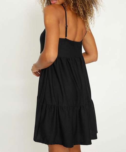 Vestido Feminino Textura Alças Finas Marisa