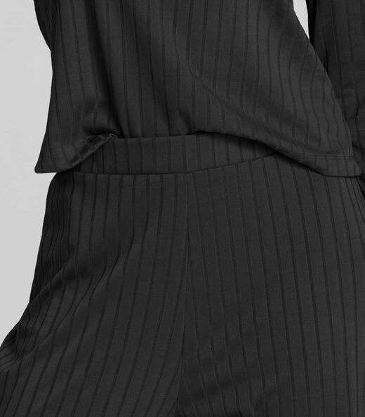 Conjunto Feminino Blusa E Calça Em Ribana Dianna Preto