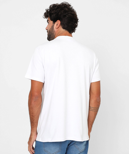 Camiseta Masculina Lisa Suedine Manga Curta Marisa Branco
