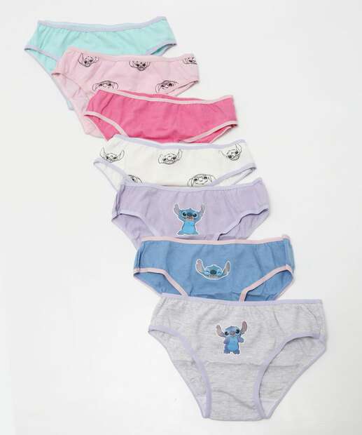 Image_Kit 7 Calcinhas Infantil Estampa Stitch Disney Tam 1 a 12 