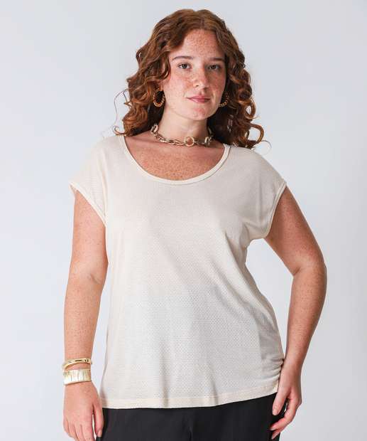Image_Blusa Plus Size Feminina Textura Marisa Bege