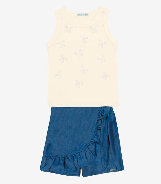 Conjunto Regata Com Shorts Saia Trick Nick Azul