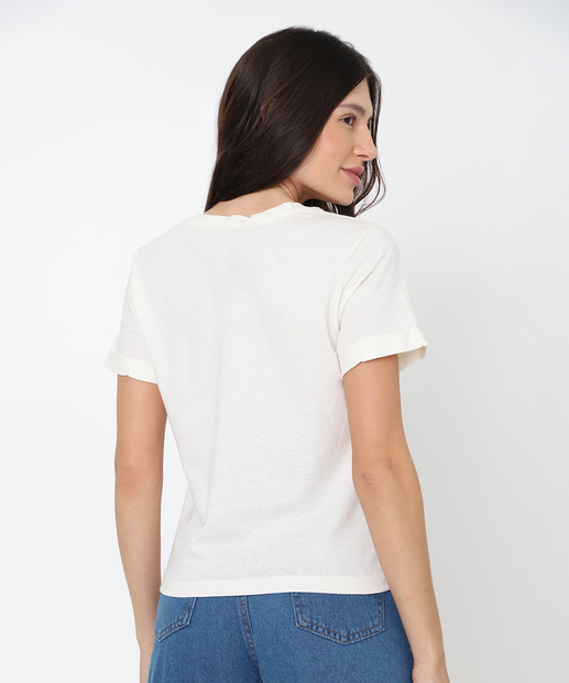Blusa Feminina Estampa Frontal Marisa Off White
