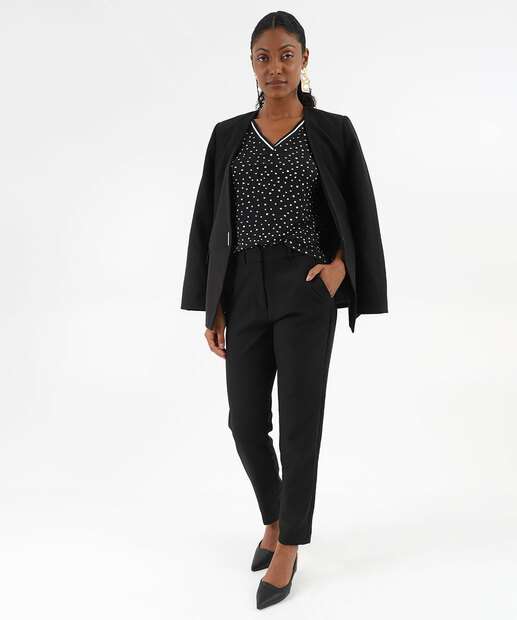 Blusa Feminina Estampa Poá Manga Curta Marisa