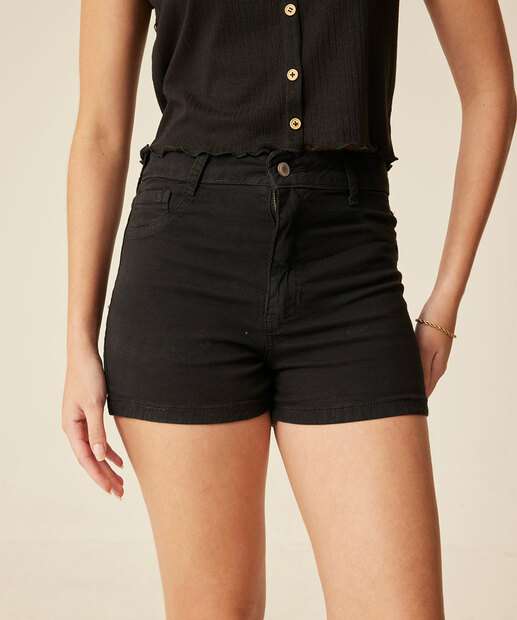 Short Jeans Feminino Cintura Alta Marisa