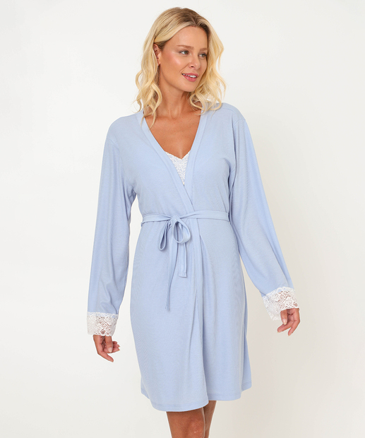 Image_Robe Feminino Renda Amarração Manga Longa Marisa Azul