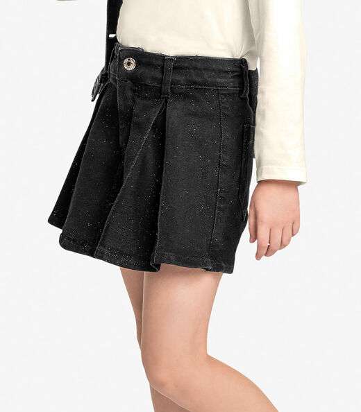 Conjunto Blusa com Shorts Saia Jeans Trick Nick Bege