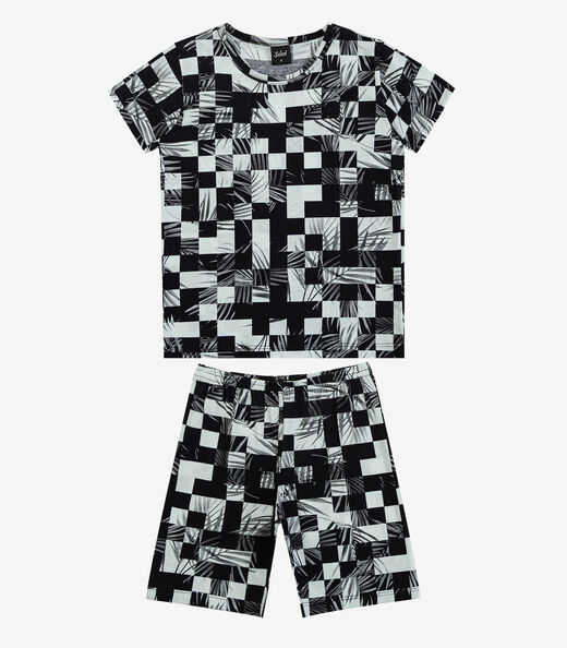 Pijama Infantil Camiseta e Bermuda Select Bege