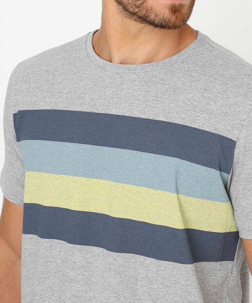 Camiseta Masculina Listras Manga Curta MR