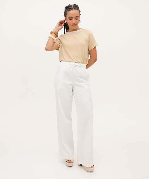 Blusa Feminina Gola Redonda Manga Curta Marisa