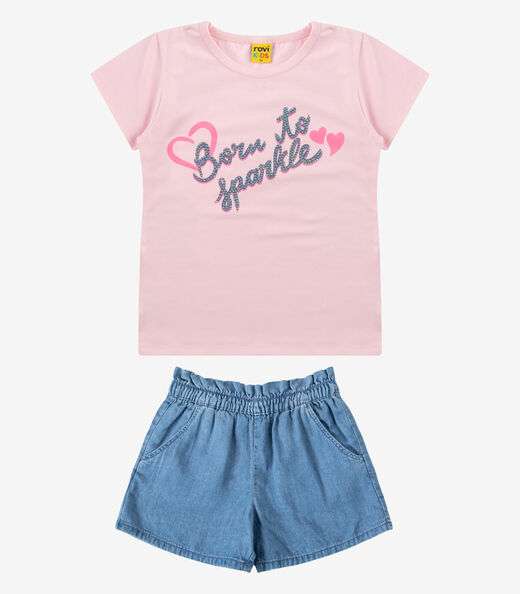 Image_Conjunto Blusa com Shorts Menina Rovi Kids Rosa