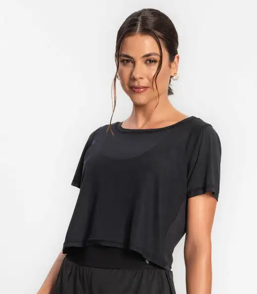 Blusa Feminina Dry Fit Para Academia FTK Preto