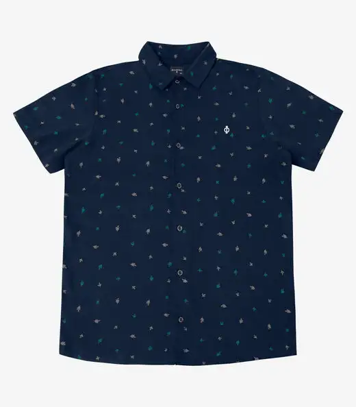 Camisa Masculina Viscose Diamentro Azul