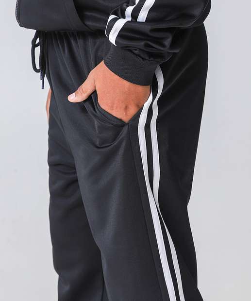 Calça Infantil Jogger Helanca Marisa Tam 4 a 10 Preto