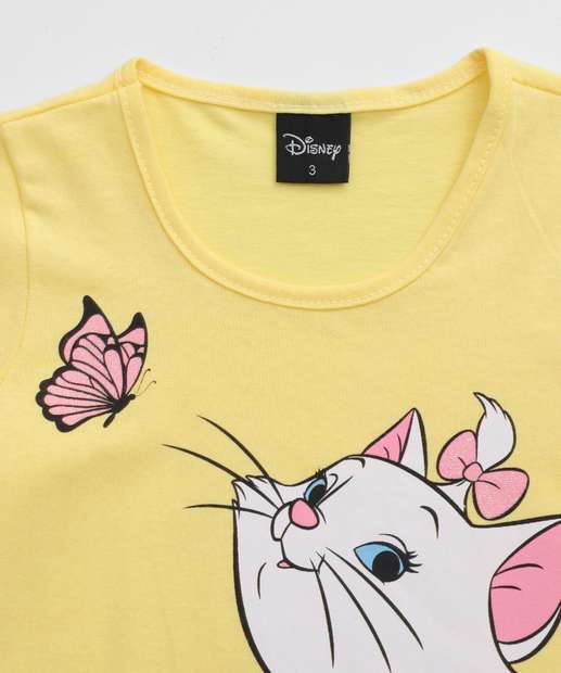 Camiseta Infantil Estampa Marie Disney Tam 1 a 3