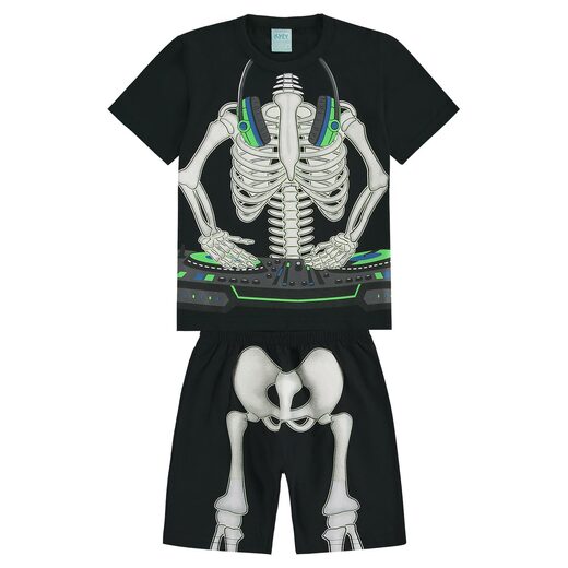 Pijama Infantil Masculino Camiseta e Bermuda Kyly