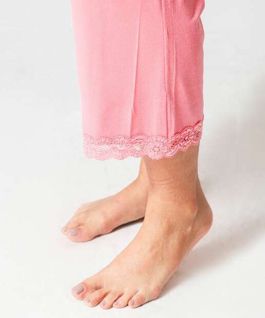 Pijama Feminino Capri Recorte Renda Marisa Rosa