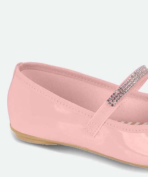 Sapatilha Infantil Boneca Verniz Strass Molekinha 