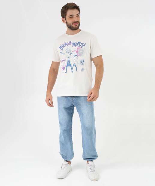 Camiseta Masculina Rick And Morty Warner Bros Off White