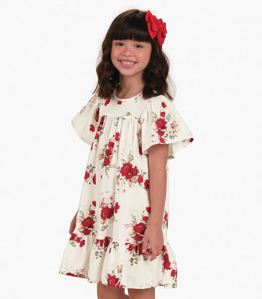 Vestido Infantil Trick Nick Bege