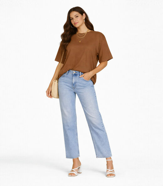 Blusa Feminina Com Mangas Amplas Infinita Cor Marrom