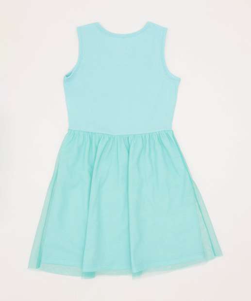 Vestido Infantil Fantasia Tule Ariel Disney Tam 4 a 10
